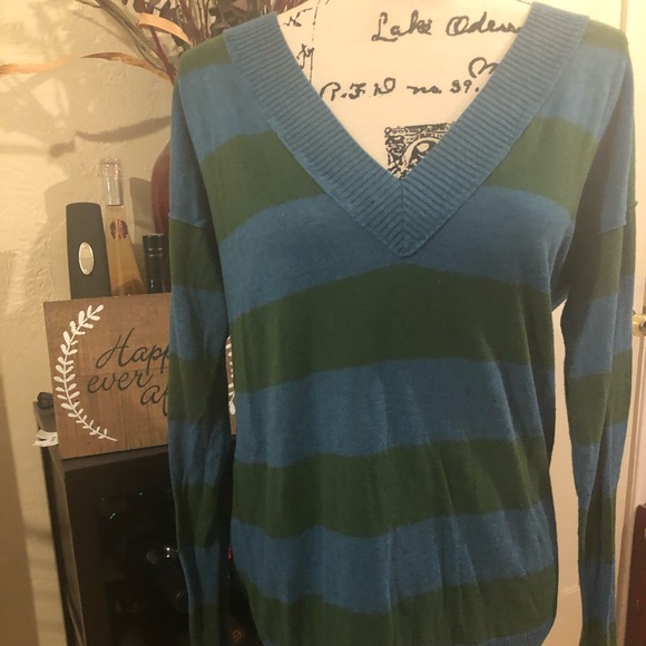 Massimo Blue with Green Stripes Sweater Size: XXL - Picture 1 of 4